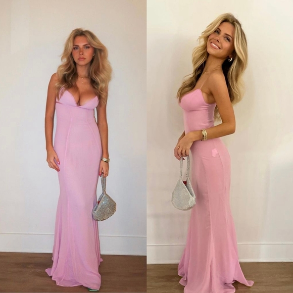 HOUSE OF CB 'Loren' Pink Corset Maxi Dress - Picture 6 of 13